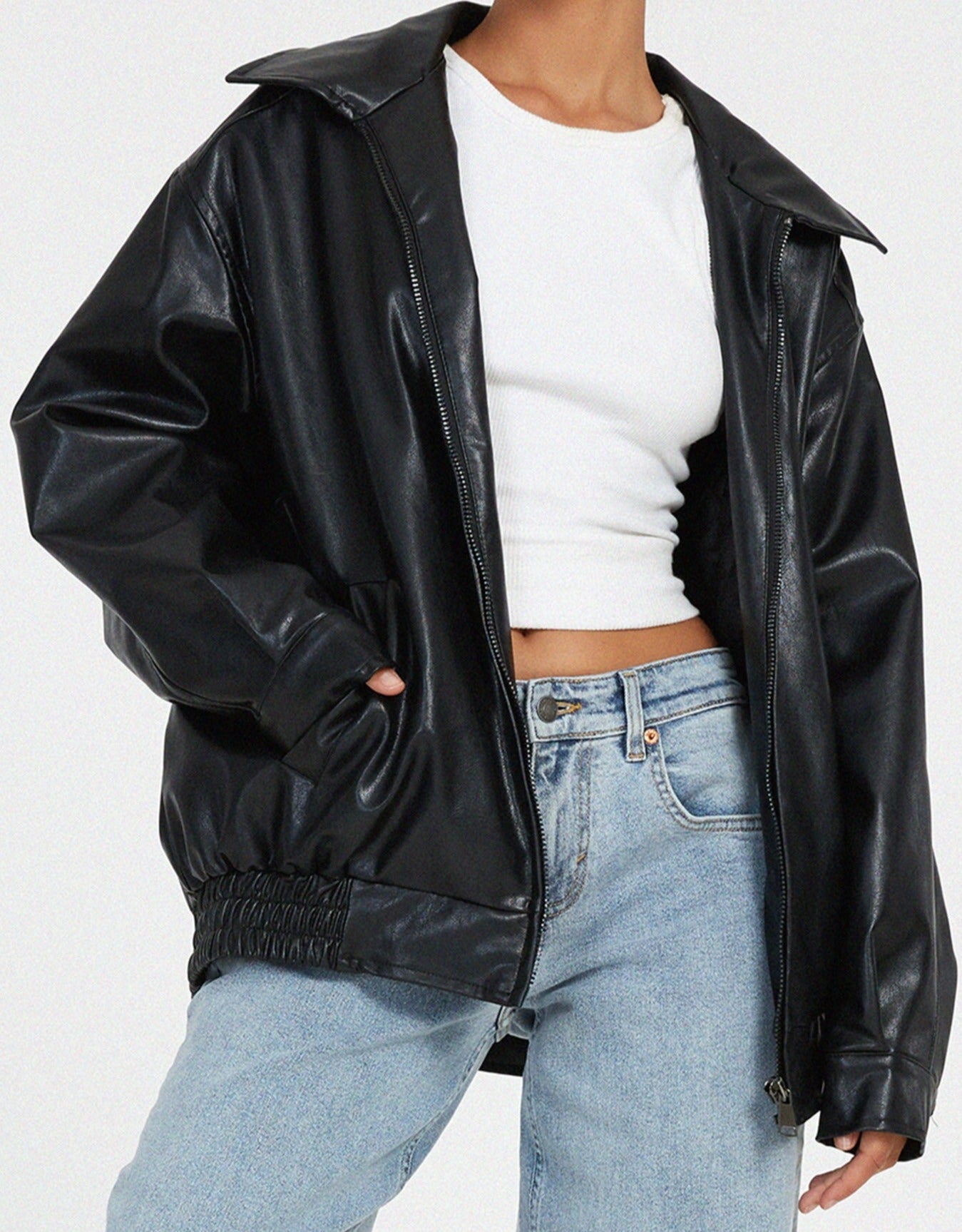 Trendy Oversized Leren Damesjas