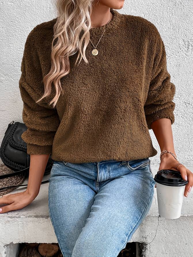 Teddy Fleece Sweater Met Relaxed Fit – De Ultieme Cosy Essential Voor Stijlvolle Comfortdagen