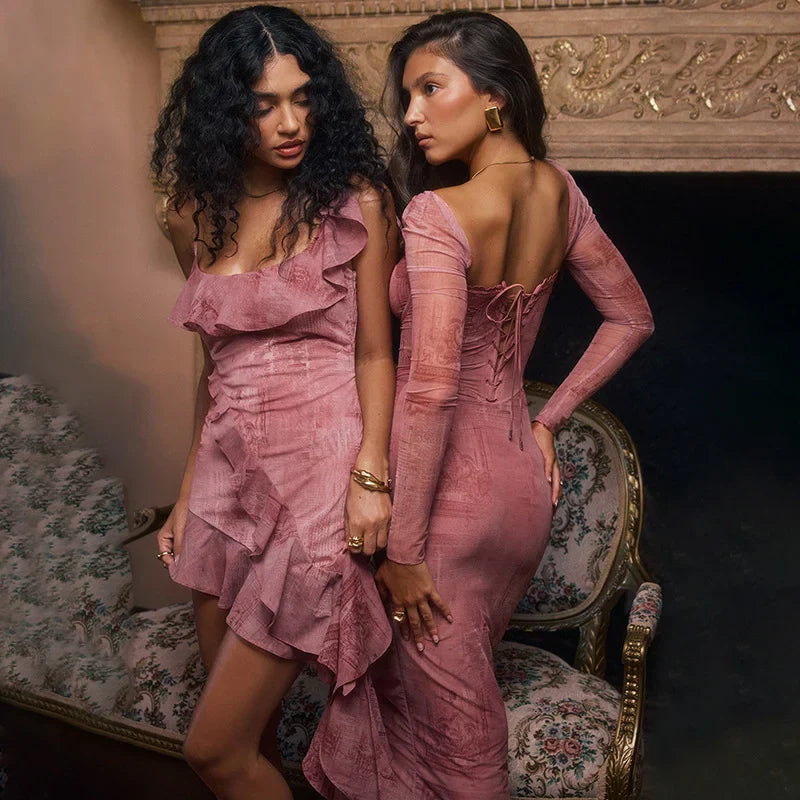 Strakke Damesjurk Met Mesh-Effect – Bodycon Model Met Elegante Allure