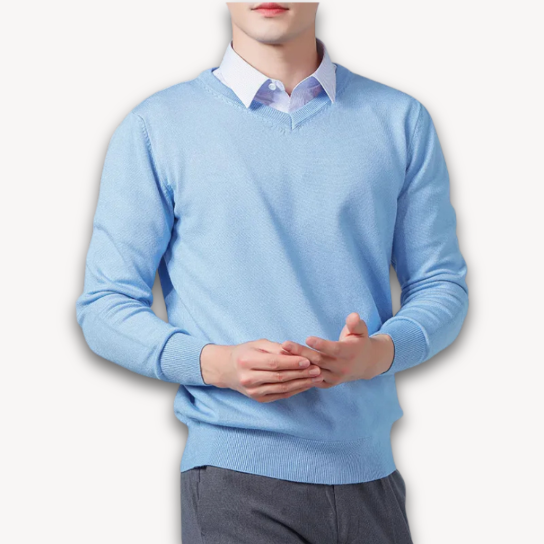 V-Hals Trui Met Cashmere Look