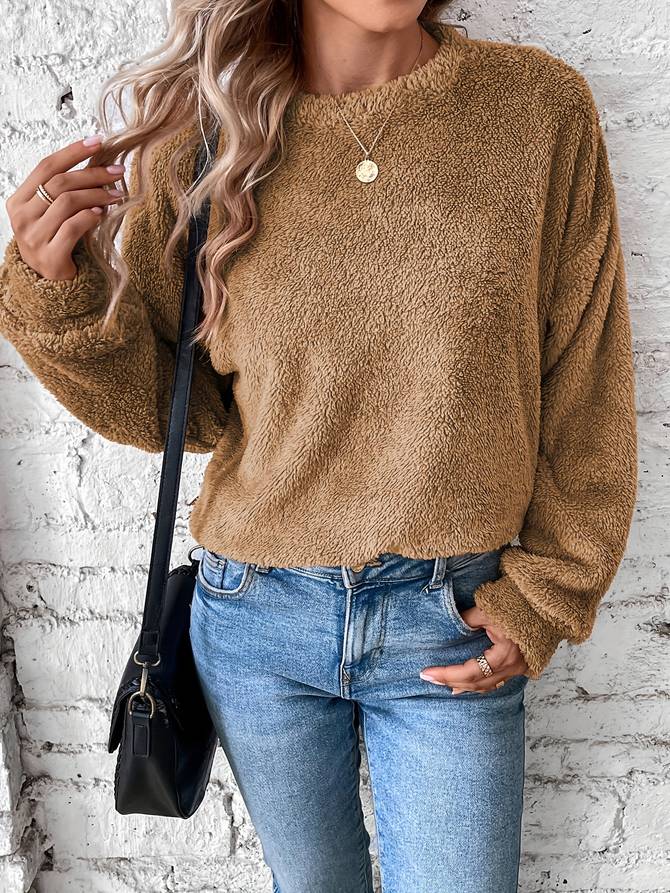 Teddy Fleece Sweater Met Relaxed Fit – De Ultieme Cosy Essential Voor Stijlvolle Comfortdagen