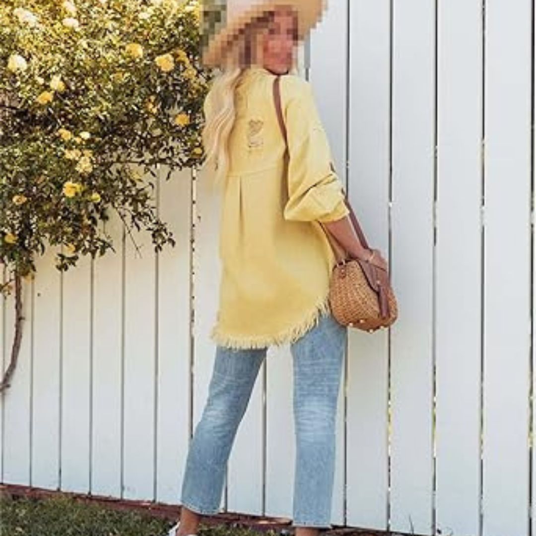Oversized Denim Jack Met Scheuren – Casual Voorjaarsjas Voor Dames Met Relaxed Fit En Vintage Flair