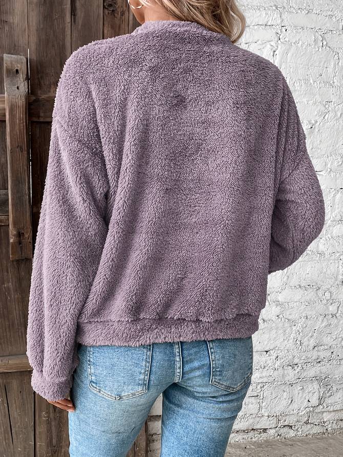 Teddy Fleece Sweater Met Relaxed Fit – De Ultieme Cosy Essential Voor Stijlvolle Comfortdagen