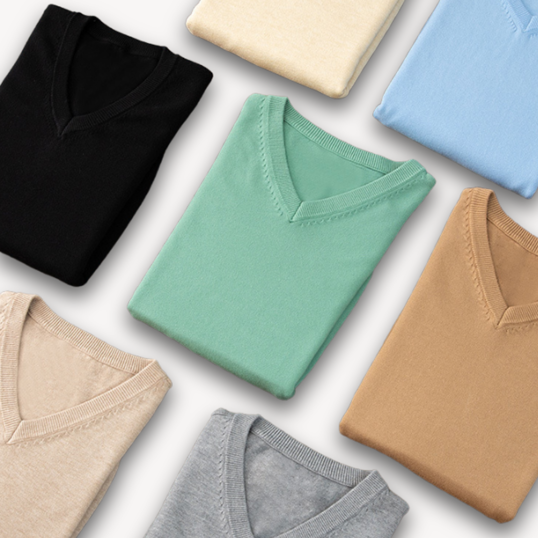 V-Hals Trui Met Cashmere Look