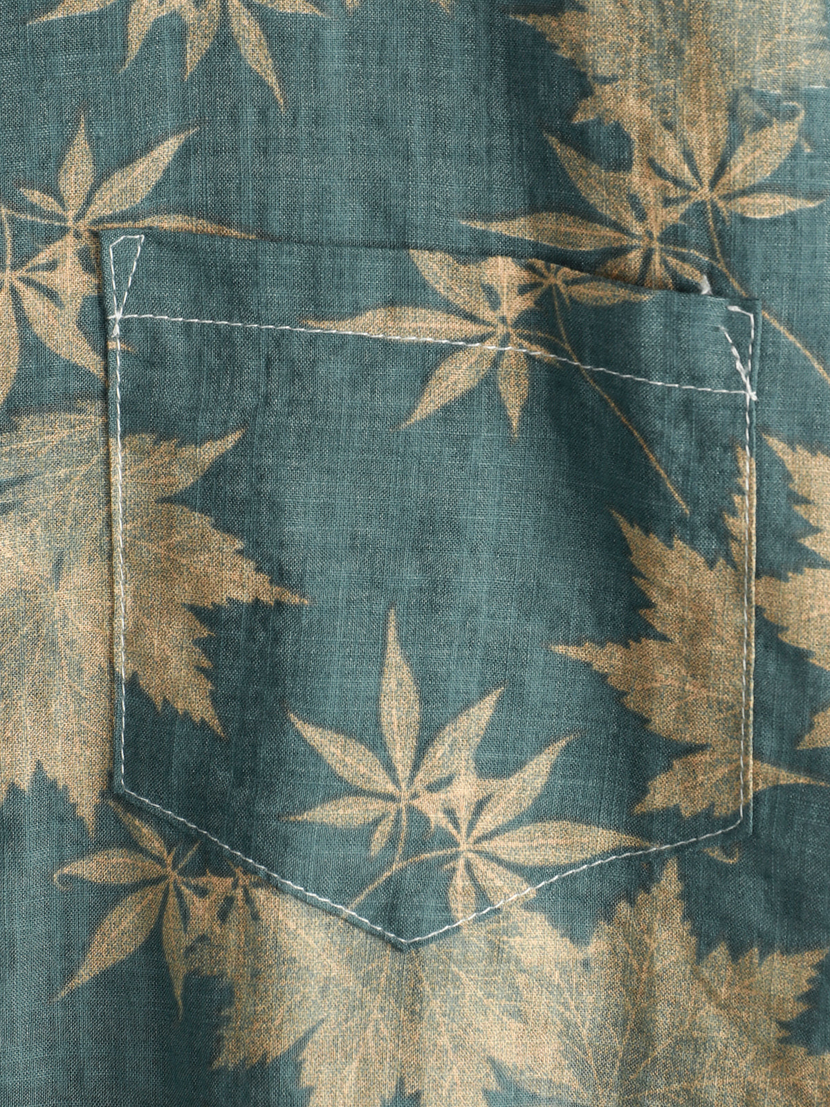 Heren Overhemd Met Bladerprint En Korte Mouwen – Lente, Zomer En Vroege Herfst