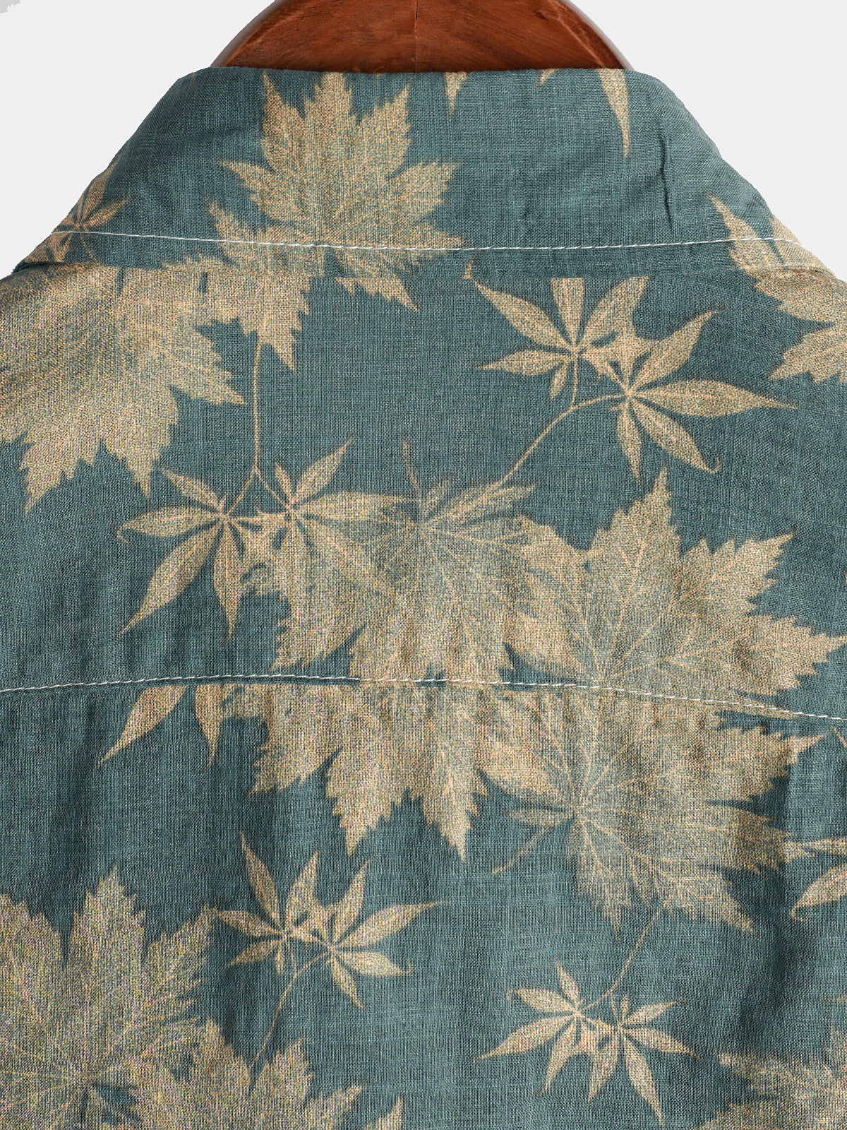 Heren Overhemd Met Bladerprint En Korte Mouwen – Lente, Zomer En Vroege Herfst