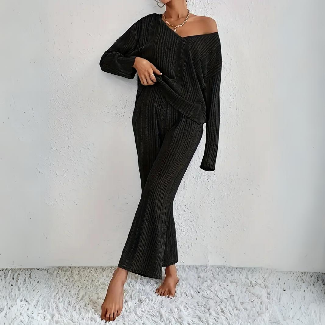 Geribbelde Lounge Set Van Zacht Knitwear – Casual Chic Comfort