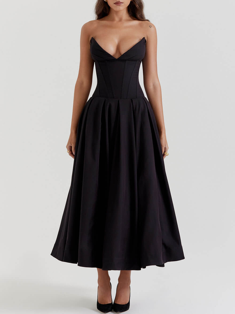 Strapless Avondjurk Met Corsetbody En Volle Rok – Een Tijdloos Silhouet Voor Speciale Momenten