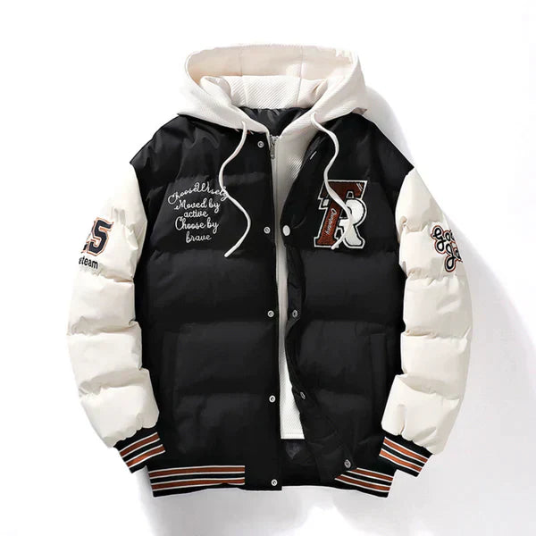 Heren Varsity Winterjas Met Capuchon – Stoere Streetstyle Voor Herfst En Winter