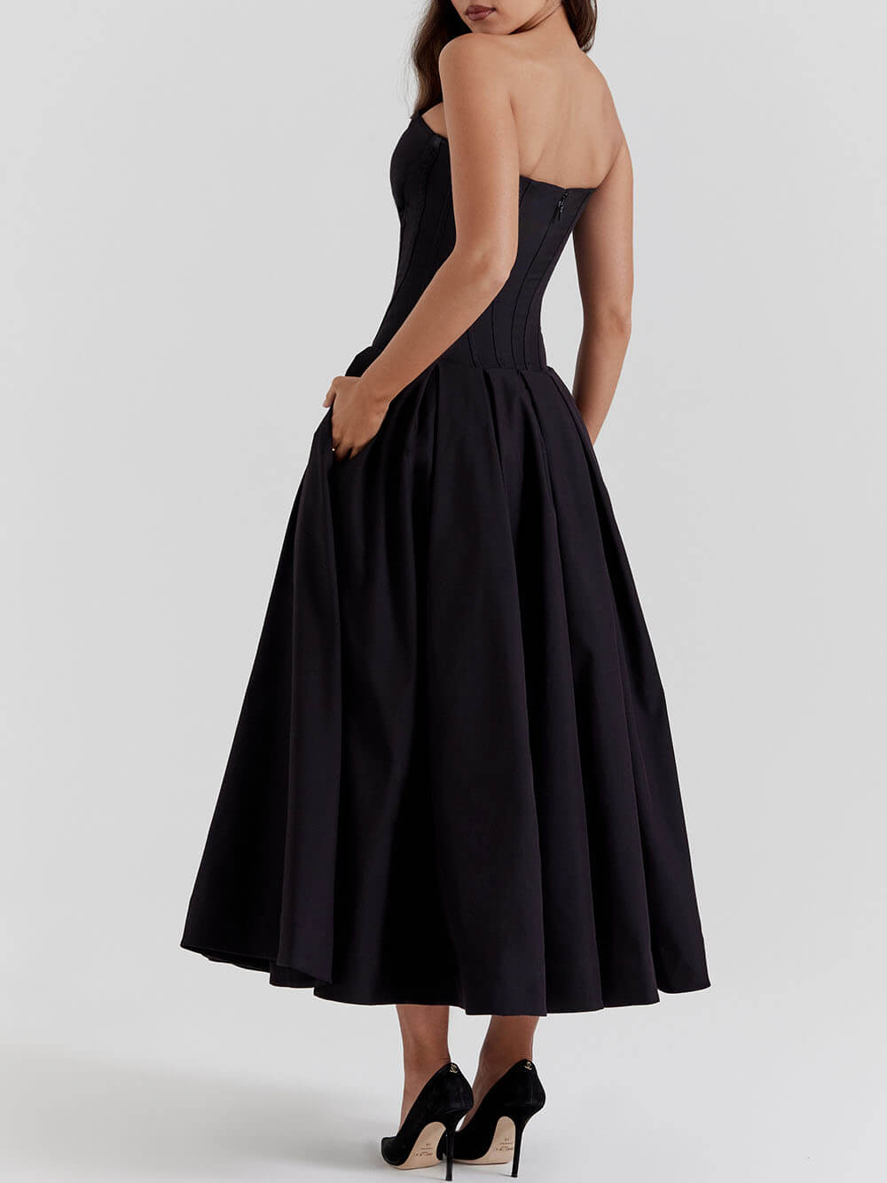 Strapless Avondjurk Met Corsetbody En Volle Rok – Een Tijdloos Silhouet Voor Speciale Momenten