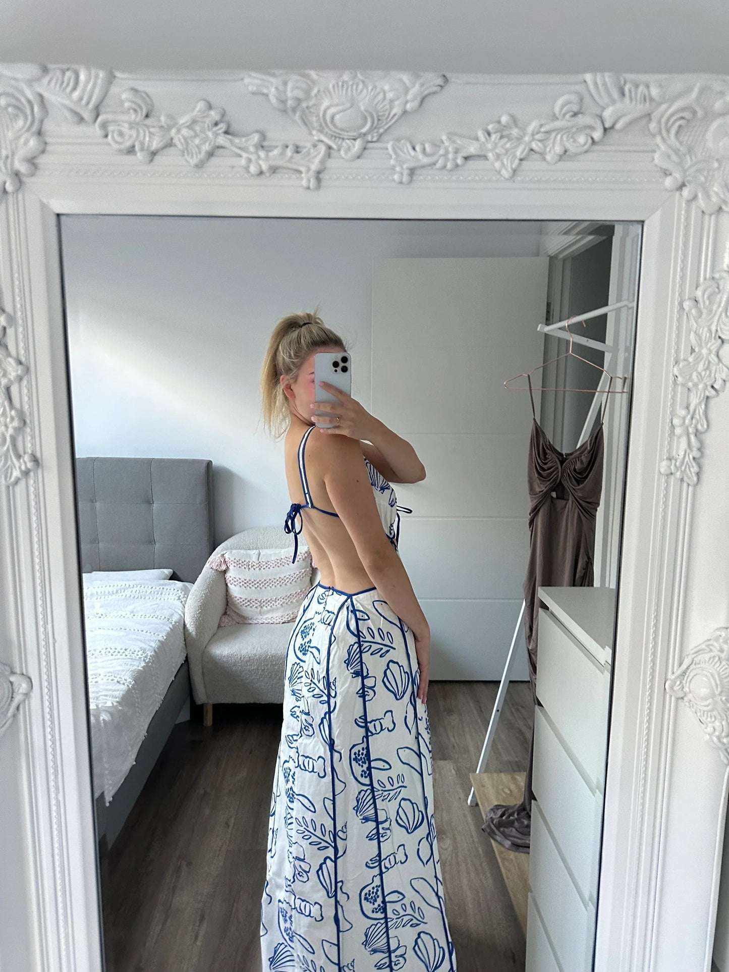 Zomerse Damesjurk Met Cut-Out Details – Luchtige Lange Jurk Van Linnen-Katoenmix