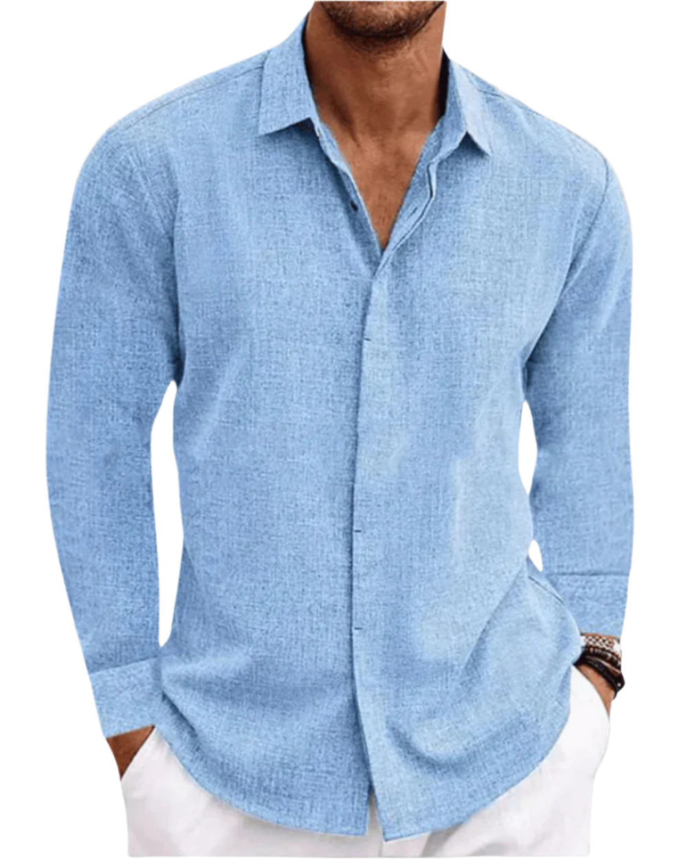 Luchtig Herenoverhemd Met Lange Mouwen – Ademend, Casual Fit & Voorjaar/Zomer