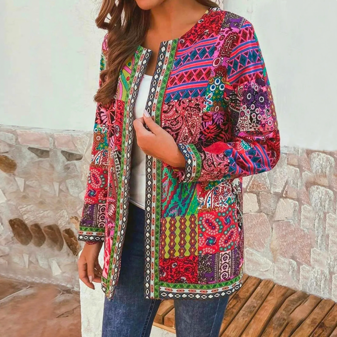 Boho Patchwork Jas Met Etnisch Motief – Opvallende Eyecatcher Voor Elk Seizoen