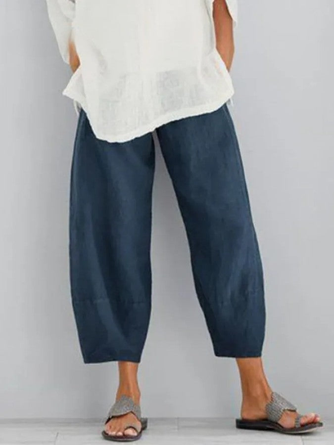 Linnen Casual Broek Voor Dames – Ademende Stof, Tijdloze Pasvorm & Perfect Voor Een Zomerse Dag In De Stad.