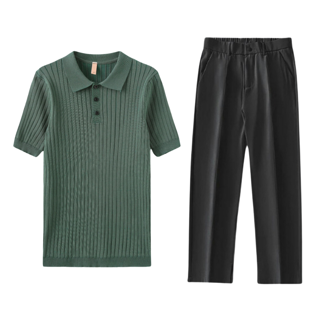 polo set voor heren – geribd, ademend & stijlvol voor elke gelegenheid – voorjaar, zomer en herfst