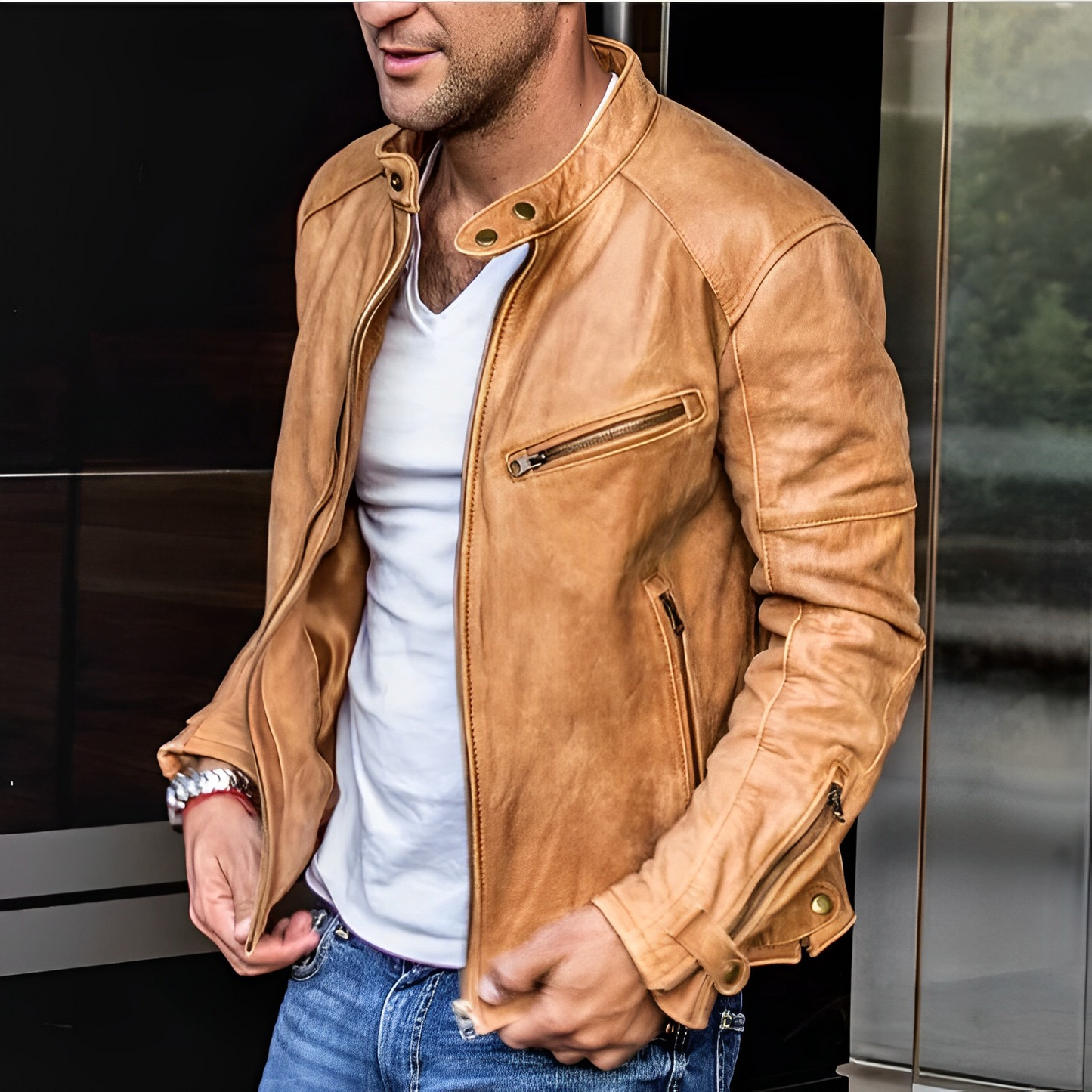 Leren Heren Bikerjack