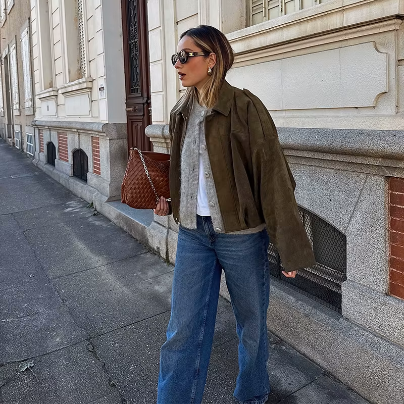 Dames Oversized Suède Jas