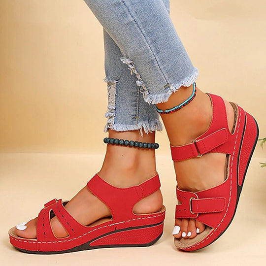 Dames Sleehaksandaal Met Klittenband – Ergonomisch, Antislip & Voorjaar & Zomer