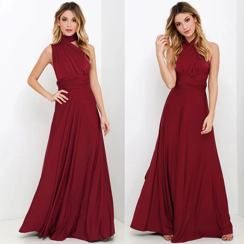 Infinity Damesjurk Met Lange Rok – Veelzijdige Maxi Jurk Met Wikkelbare Top