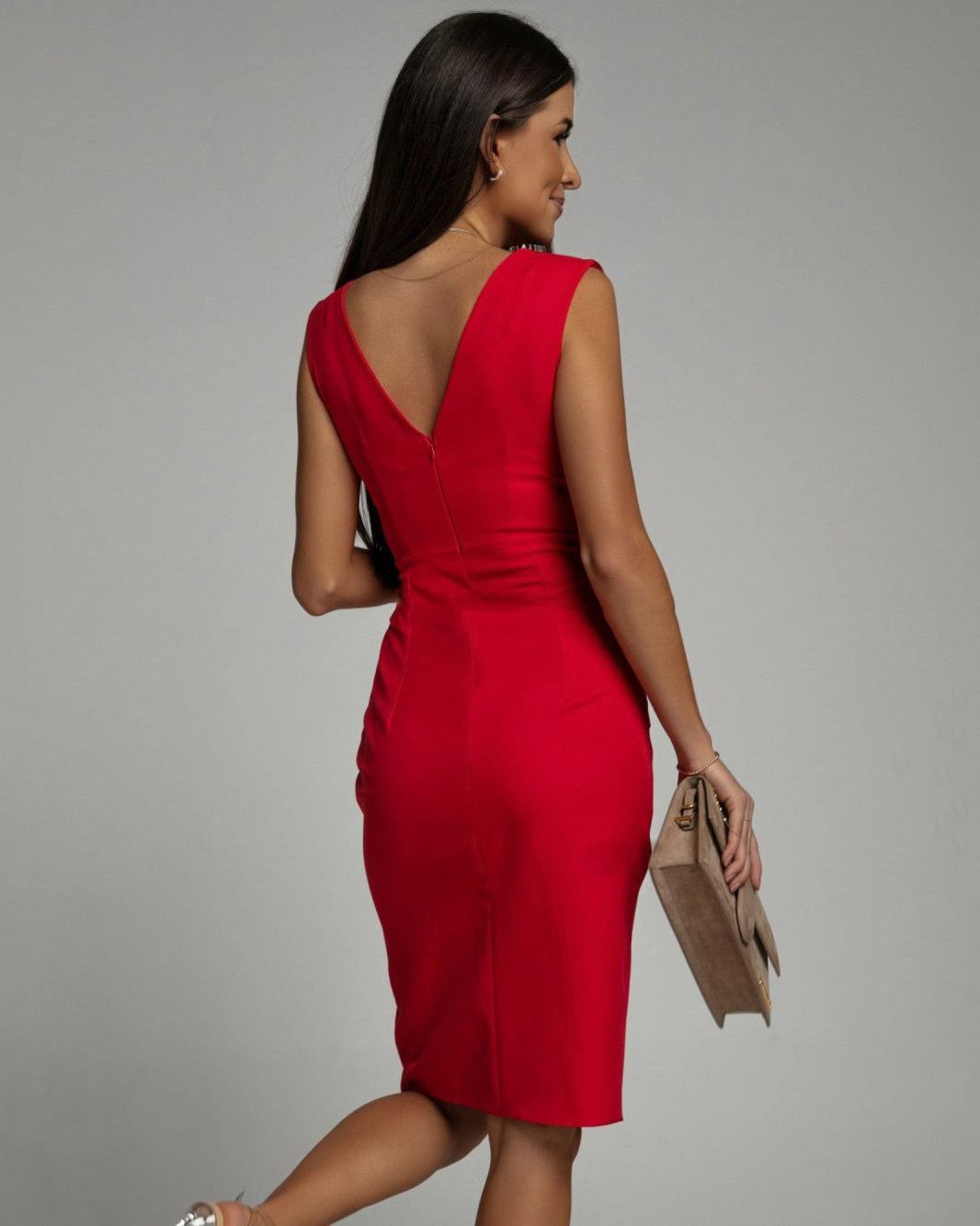 Elegante Damesjurk Met V-Hals – Getailleerde Jurk Voor Zomerfeesten En Speciale Gelegenheden