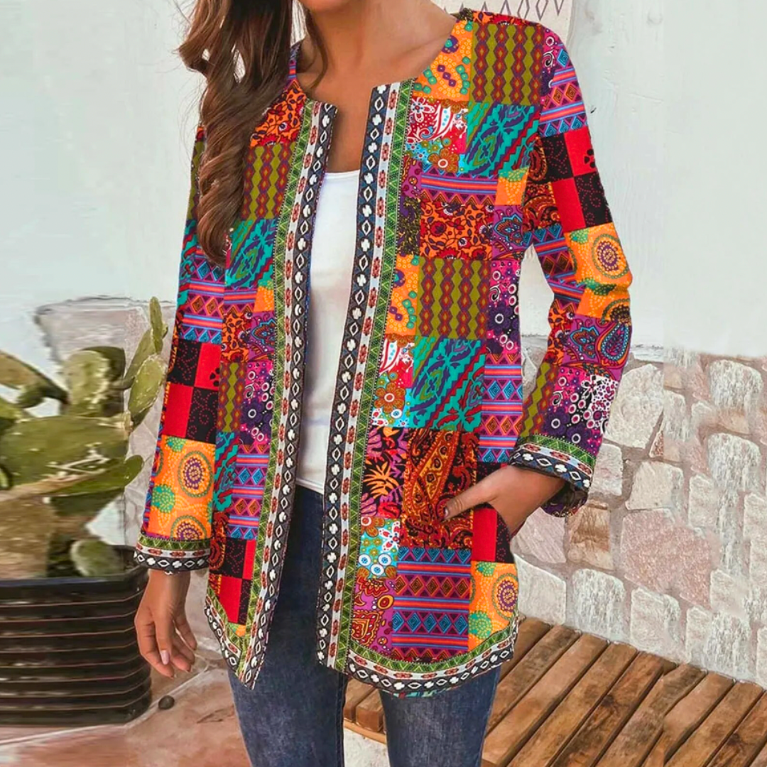 Boho Patchwork Jas Met Etnisch Motief – Opvallende Eyecatcher Voor Elk Seizoen