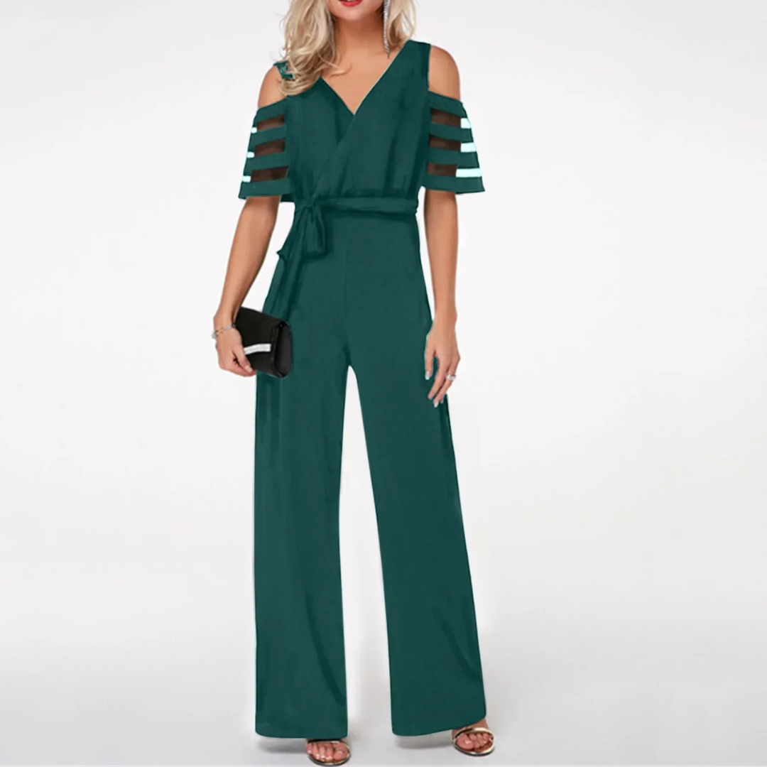 Chique Dames Jumpsuit Met Open Schouders En Ceintuur – Elegant En Comfortabel