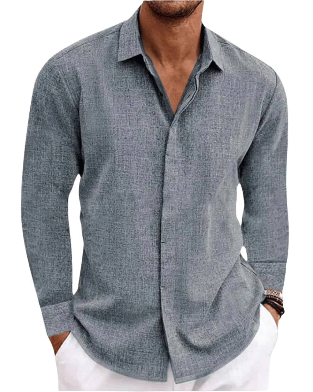 Luchtig Herenoverhemd Met Lange Mouwen – Ademend, Casual Fit & Voorjaar/Zomer