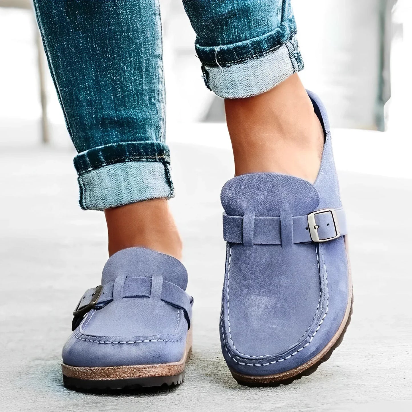 Dames Instapper Met Gesp & Antislipzool – Comfortzool, Slip-On & Voorjaar & Zomer