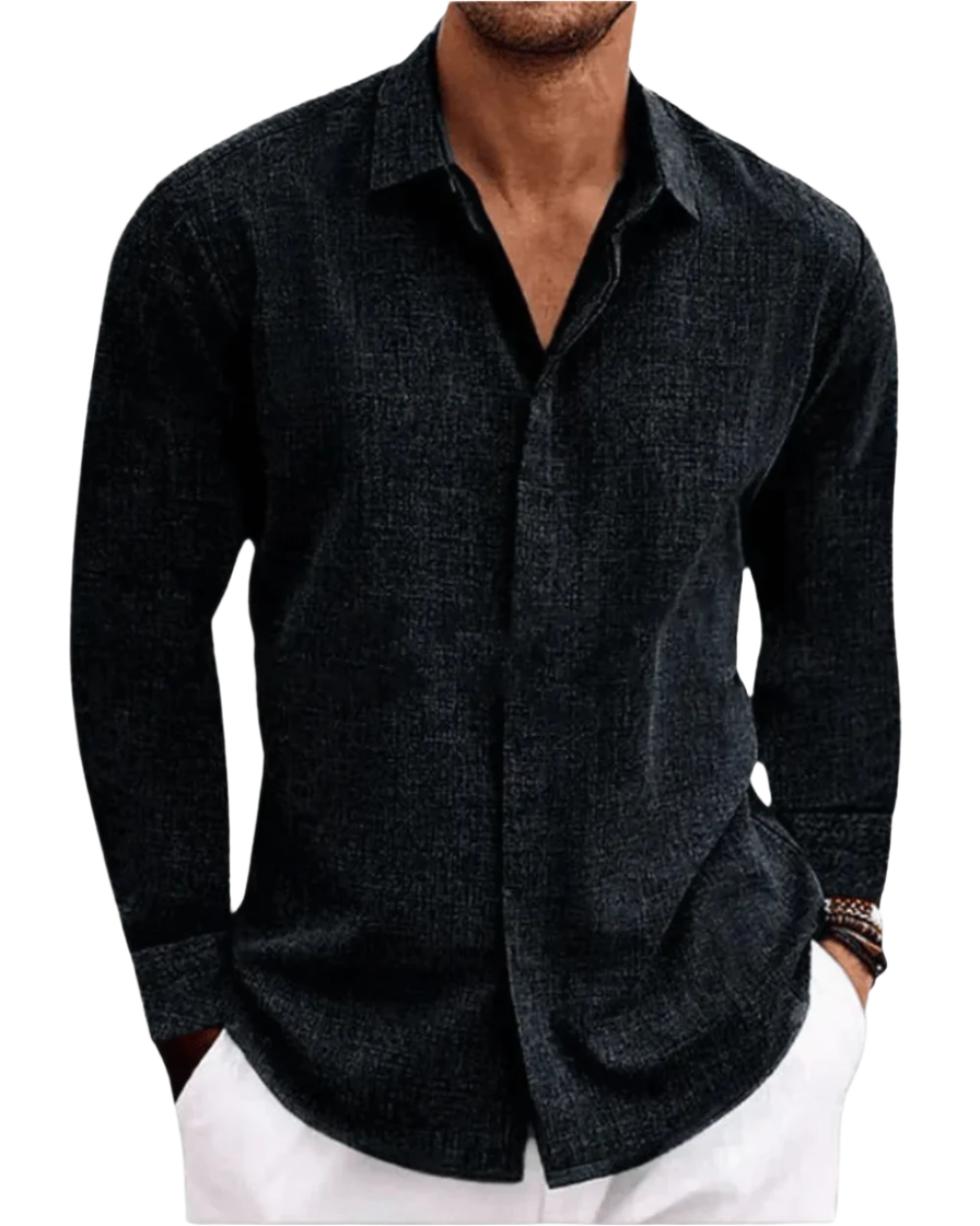 Luchtig Herenoverhemd Met Lange Mouwen – Ademend, Casual Fit & Voorjaar/Zomer
