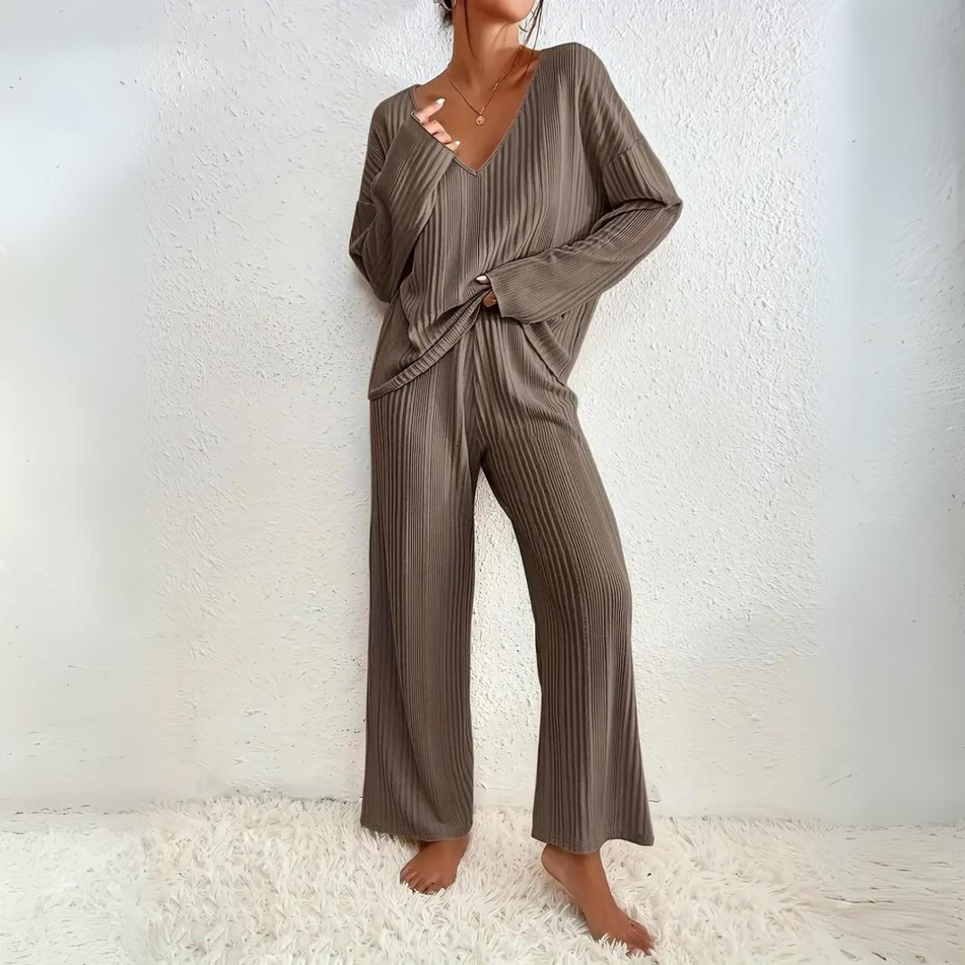 Geribbelde Lounge Set Van Zacht Knitwear – Casual Chic Comfort