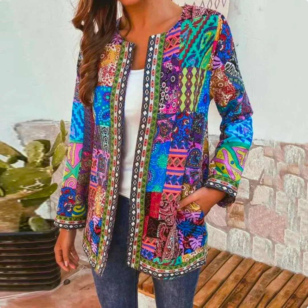 Boho Patchwork Jas Met Etnisch Motief – Opvallende Eyecatcher Voor Elk Seizoen