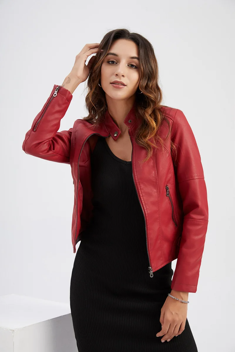 Imitatie Leren Bikerjack Voor Dames – Strak Voorjaarsjack Met Stoere Fit Voor Lente & Frisse Zomerdagen