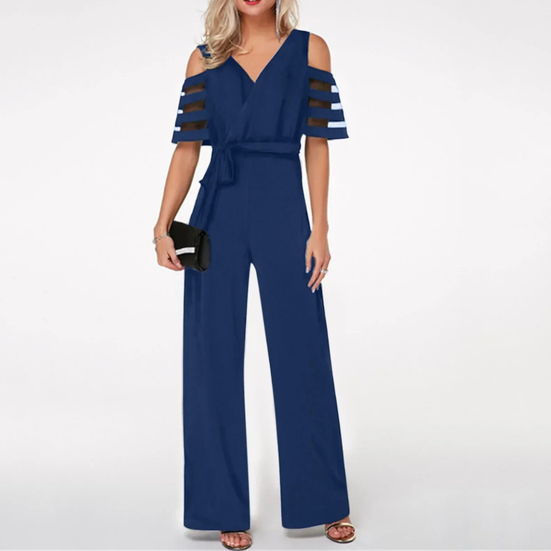 Chique Dames Jumpsuit Met Open Schouders En Ceintuur – Elegant En Comfortabel