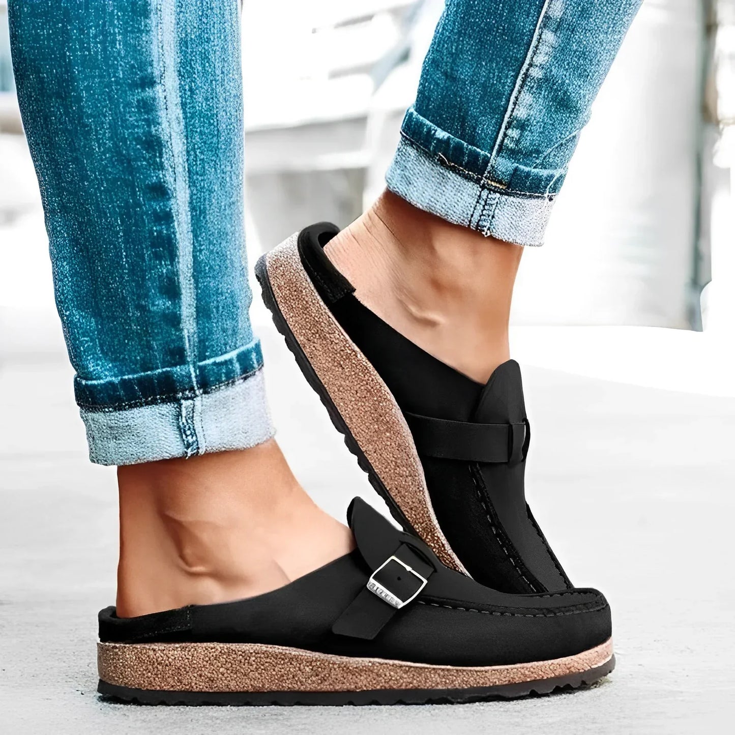Dames Instapper Met Gesp & Antislipzool – Comfortzool, Slip-On & Voorjaar & Zomer