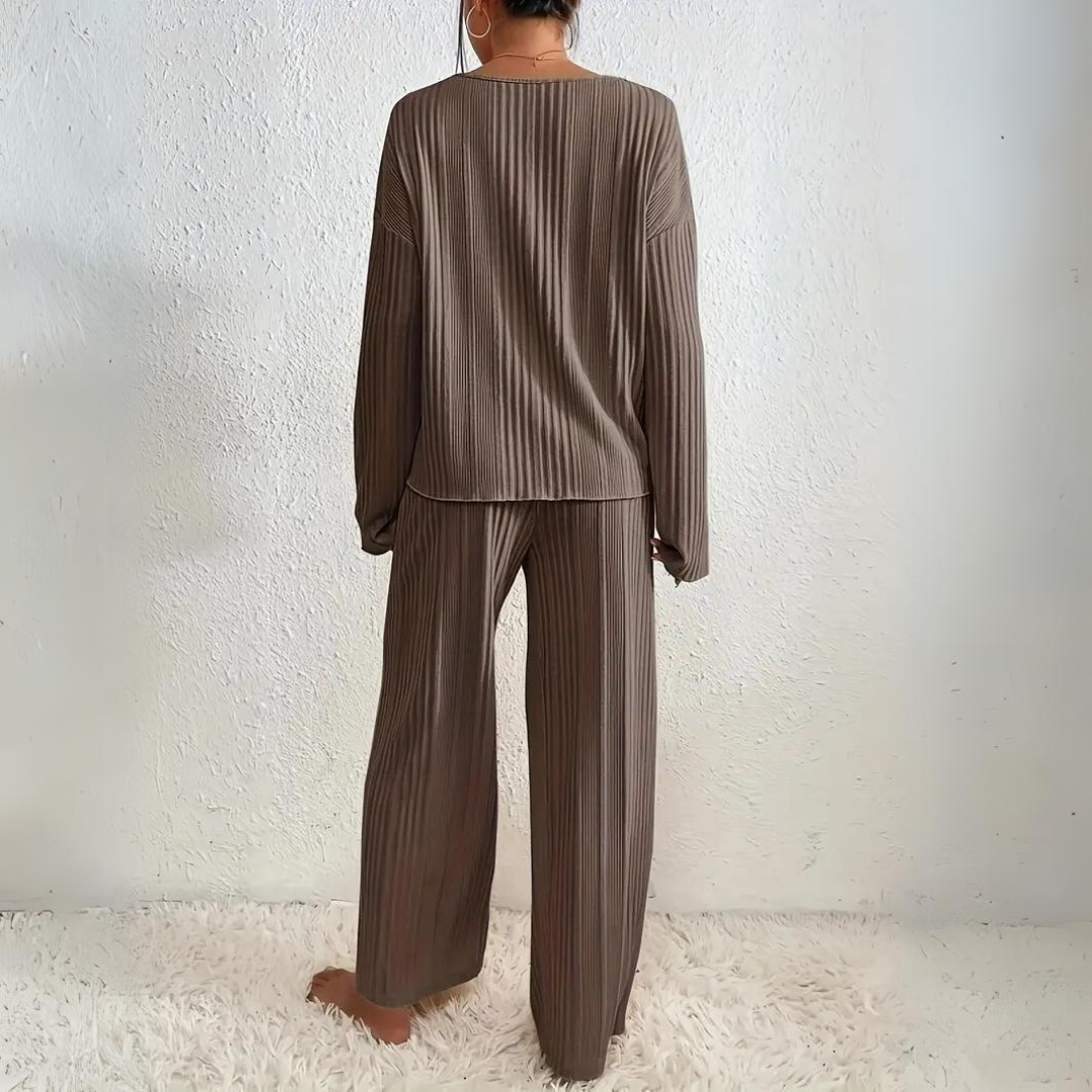 Geribbelde Lounge Set Van Zacht Knitwear – Casual Chic Comfort
