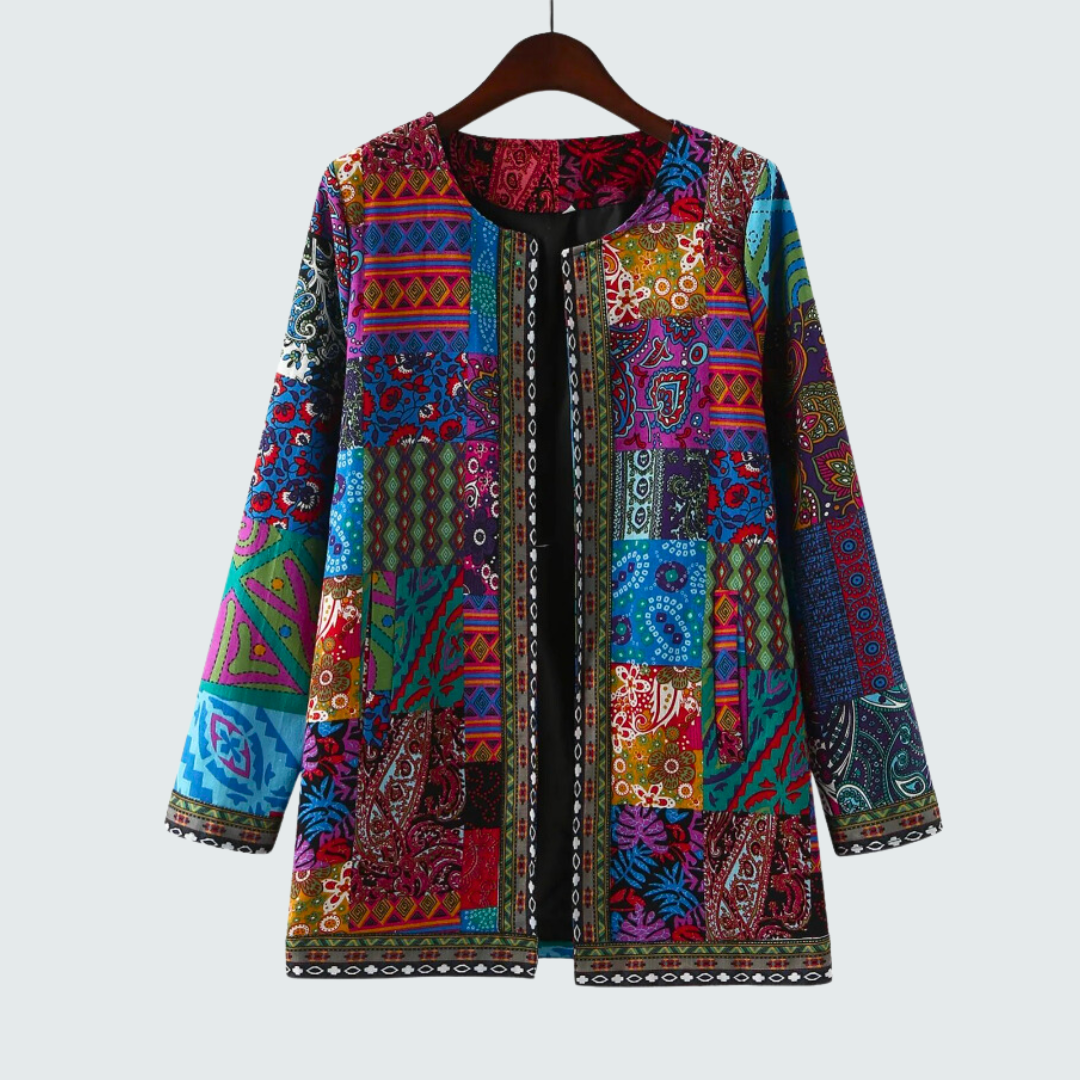 Boho Patchwork Jas Met Etnisch Motief – Opvallende Eyecatcher Voor Elk Seizoen