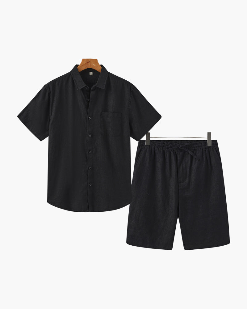 Heren set met korte broek en luchtig overhemd – ademend, casual & ideaal voor warme dagen