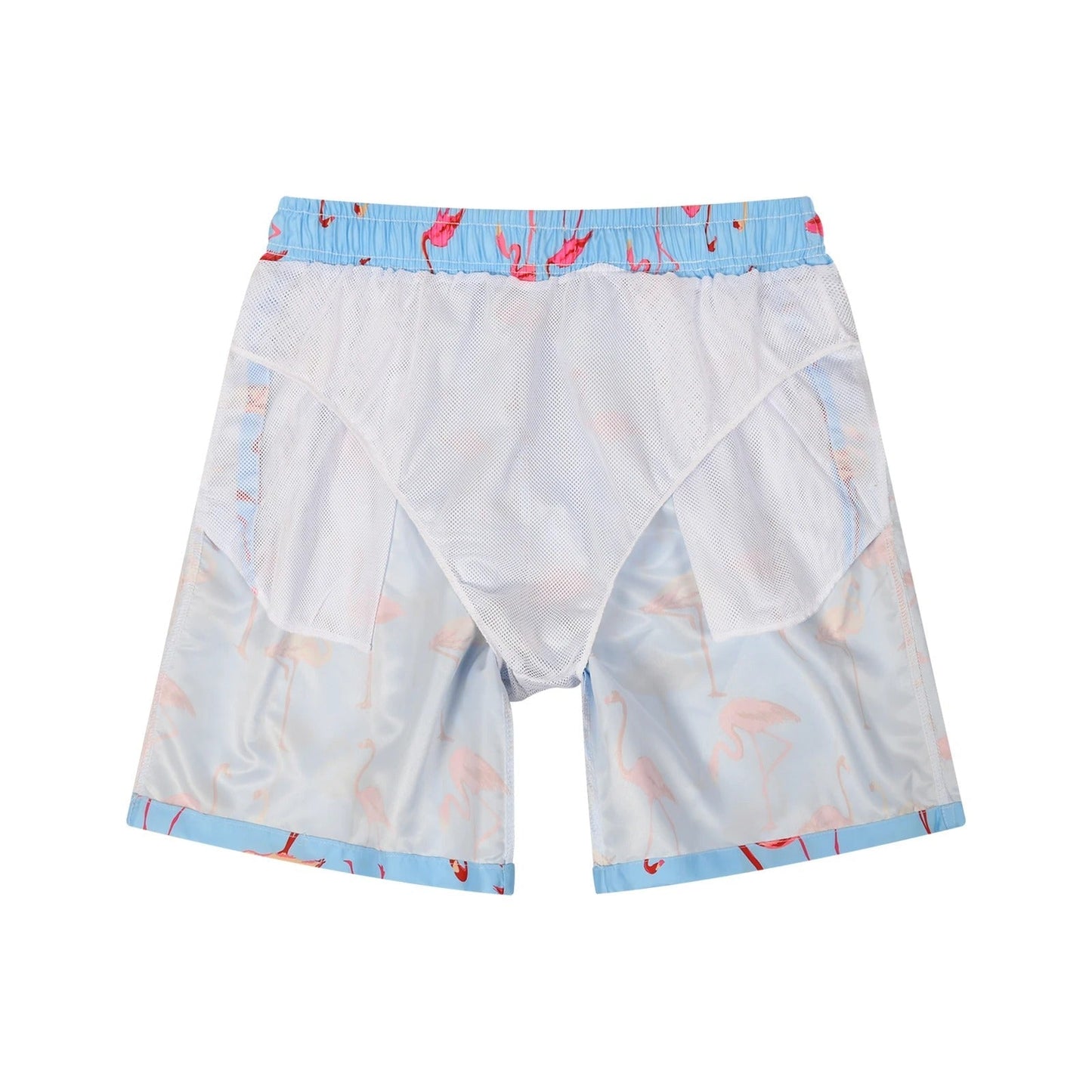 Zomerse heren zwembroek met flamingo print – sneldrogend, elastisch & luchtig comfort