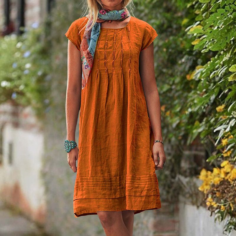 Casual Zomerjurk Met Plooidetails – Luchtig En Charmant Voor Elke Dag