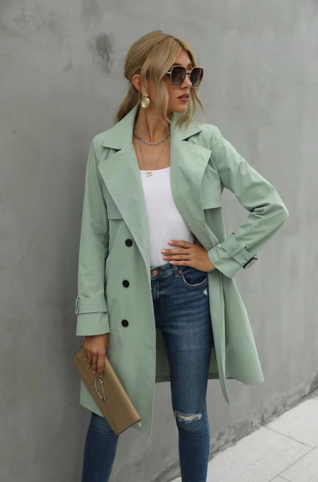Klassieke Trenchcoat Met Revers En Dubbele Knopen – Tijdloze City Chic Voor Elke Dag