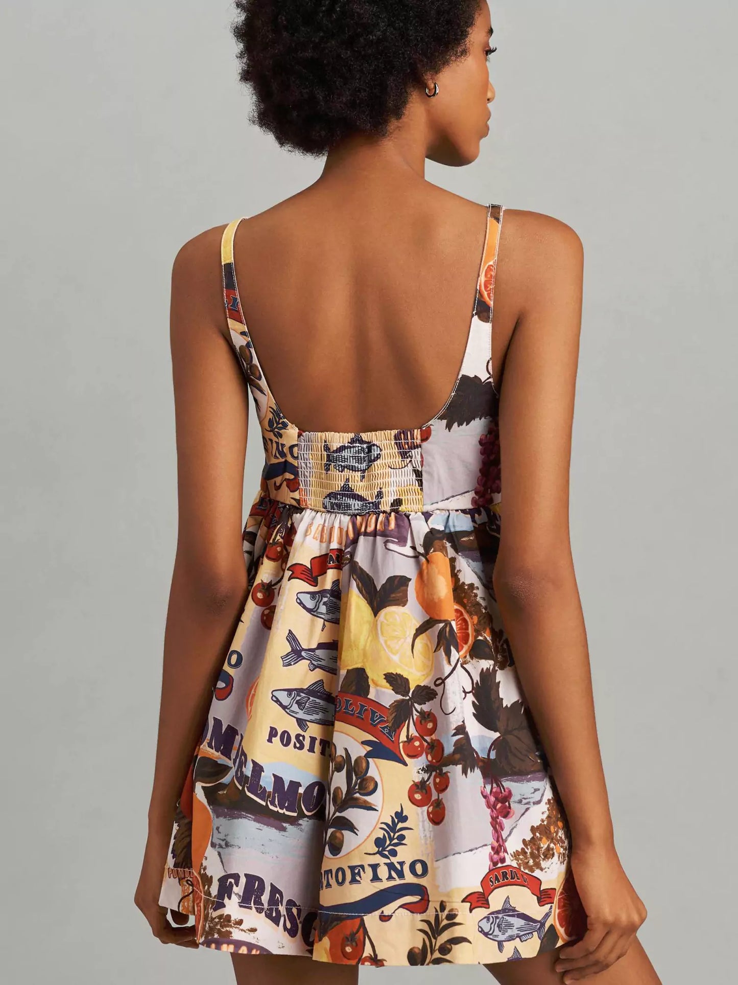 Dames Mini-Jurk Met Rechte Bandjes En Tropische All-Over Print – Lente, Zomer En Vroege Herfst