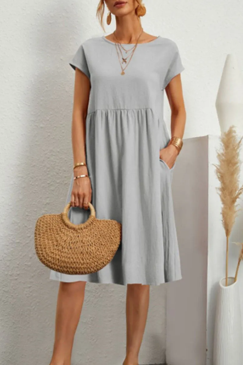 Noor | Effen Katoenen Zomerjurk Voor Dames – Voorjaar & Zomer