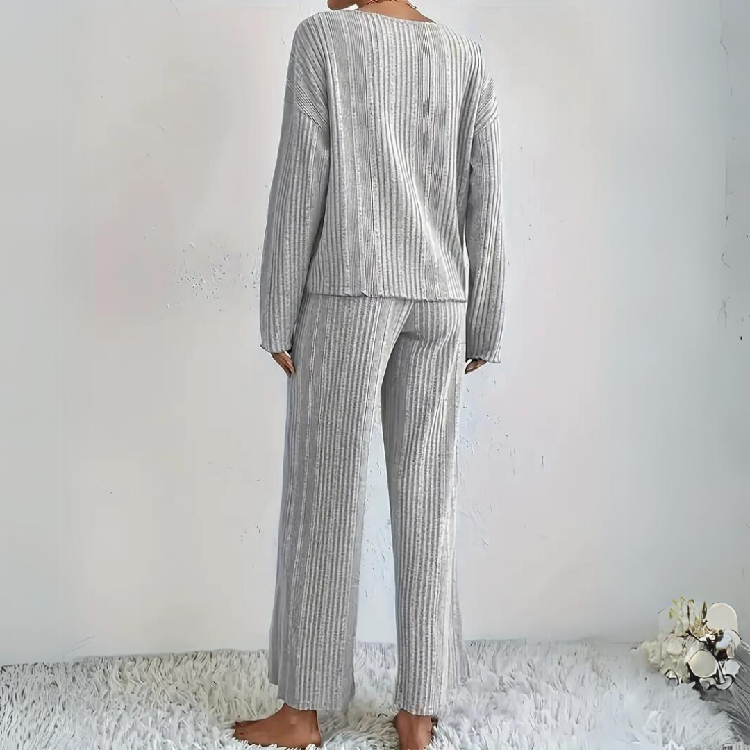 Geribbelde Lounge Set Van Zacht Knitwear – Casual Chic Comfort