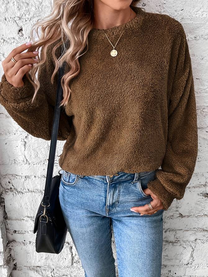 Teddy Fleece Sweater Met Relaxed Fit – De Ultieme Cosy Essential Voor Stijlvolle Comfortdagen
