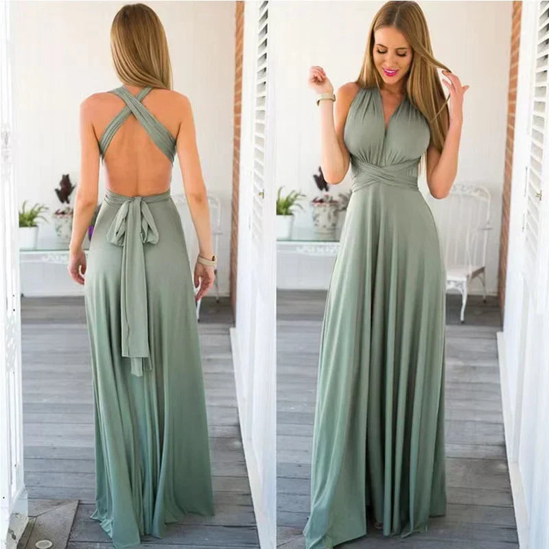 Infinity Damesjurk Met Lange Rok – Veelzijdige Maxi Jurk Met Wikkelbare Top