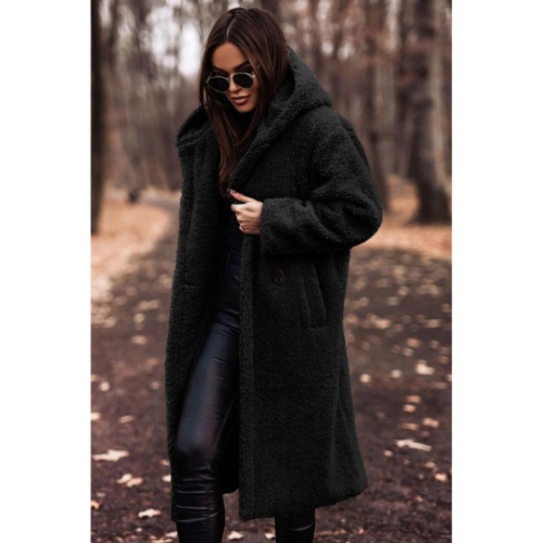 Lange Teddyjas Met Capuchon – Stijlvolle En Warme Jas Voor Herfst, Winter & Koude Lentedagen