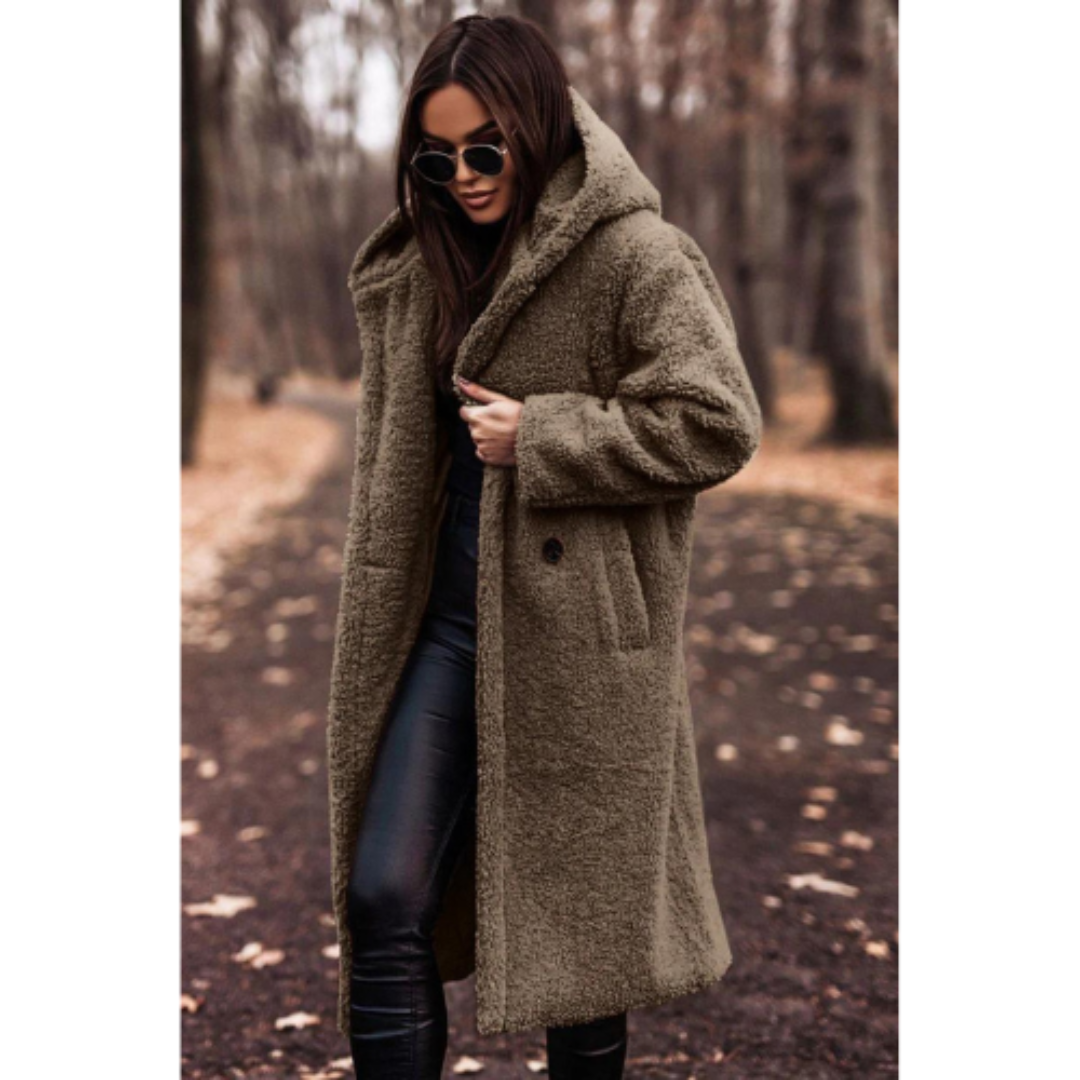 Lange Teddyjas Met Capuchon – Stijlvolle En Warme Jas Voor Herfst, Winter & Koude Lentedagen