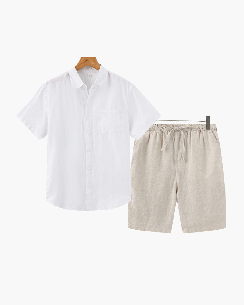 Heren set met korte broek en luchtig overhemd – ademend, casual & ideaal voor warme dagen