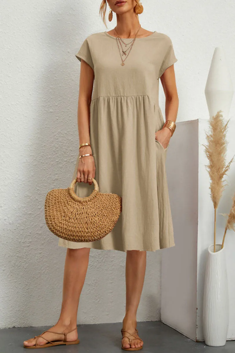 Noor | Effen Katoenen Zomerjurk Voor Dames – Voorjaar & Zomer
