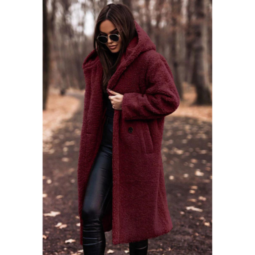 Lange Teddyjas Met Capuchon – Stijlvolle En Warme Jas Voor Herfst, Winter & Koude Lentedagen